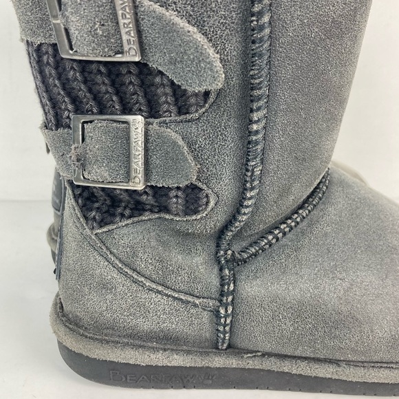 BEARPAW Boshie Suede and Washed Knit Boots - Picture 3 of 16